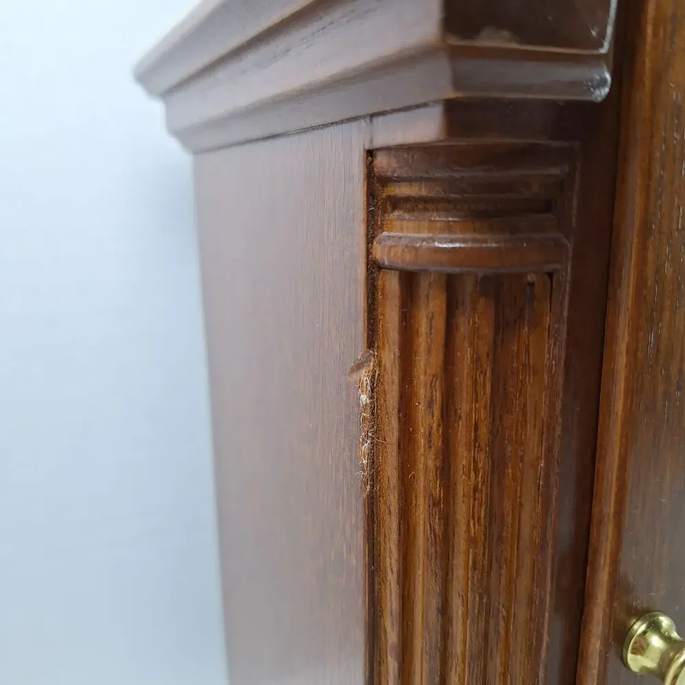 Vintage Bulova Tempus Fugit Brown Wooden Mantel Chime Clock - Tested & Working